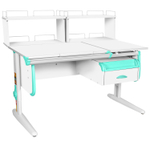 Растущая парта СУТ 25 с задними полками СУТ.15.240 и навесной тумбой (1200×880 мм)