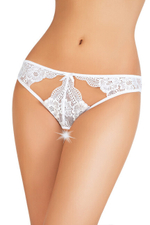 Белые контактные трусики с кружевом LXL (46-48) (Цвет: белый)