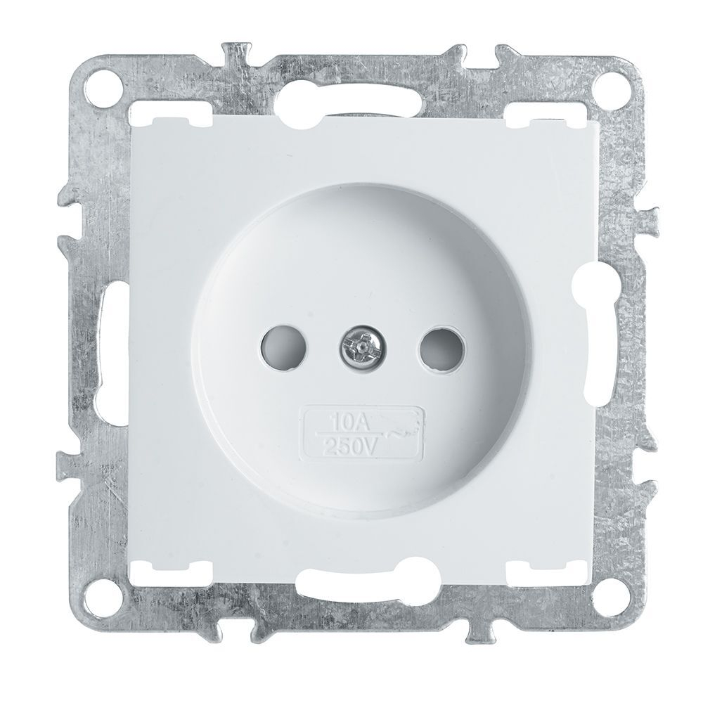 Розетка 1-местная б/з (механизм), STEKKER, PST10-9109-01, 250В, 16А с защитной шторкой, серия Эрна, белый 39316