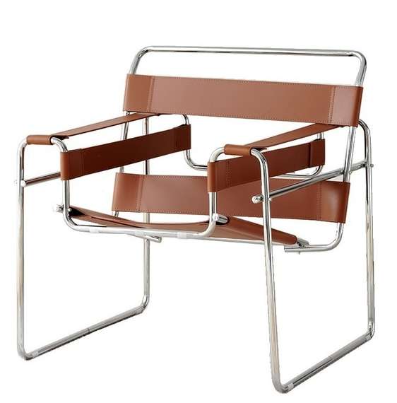 Кресло Wassily, коричневая кожа