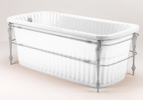 Ванна Migliore Olivia console 24327 174x80cm.  хром/белая акриловая отдельно стоящая