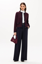 1952 Кардиган женский (темно-синий / бордовый)