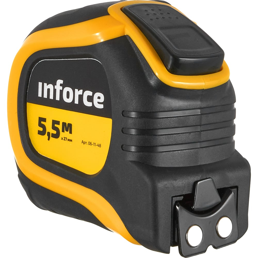Измерительная рулетка с нейлоновым ярким покрытием и магнитным зацепом 5.5x27мм Inforce 06-11-48