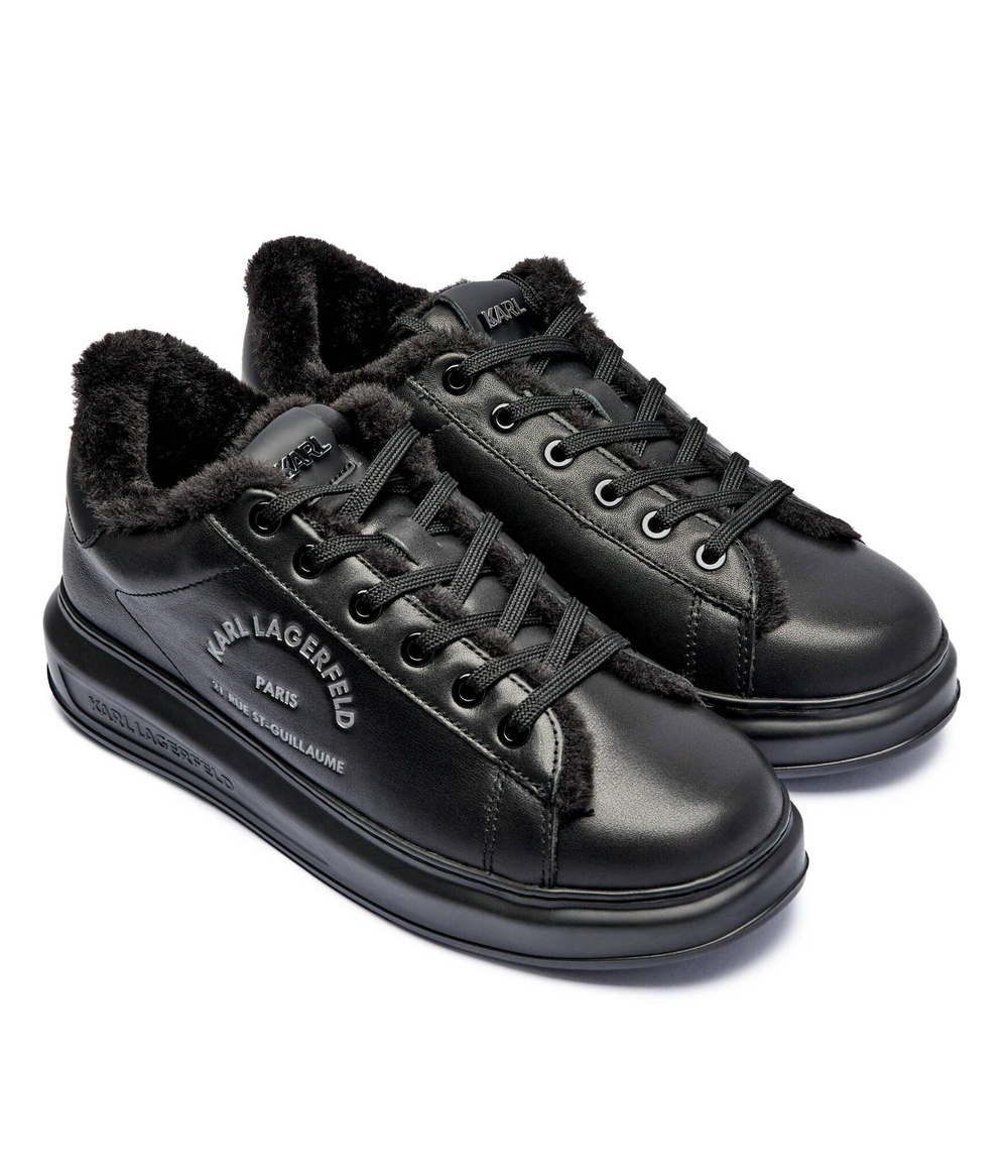 Кожаные кроссовки Karl Lagerfeld - черный(KL52538L)