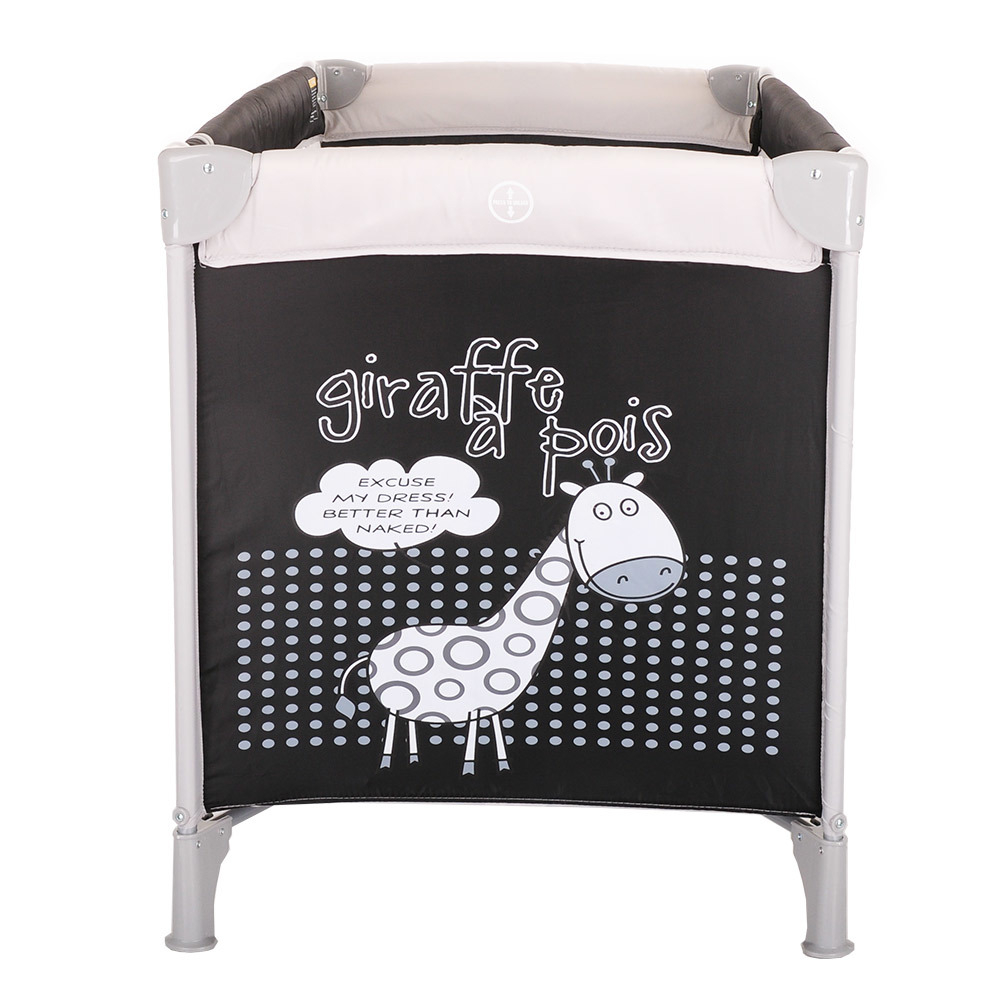 PITUSO Манеж-кровать Florecita Black/Черный,1 уровень,2 кольца,2 колеса,лаз на молнии,125X65X78 см