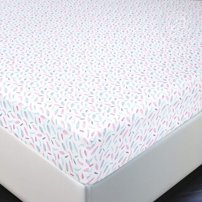 Трикотажная простыня на резинке 90*200*20 "Перышко" 251 АРТПОСТЕЛЬ