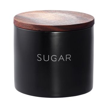 Банка керамическая для хранения сахара, 400 мл, черная