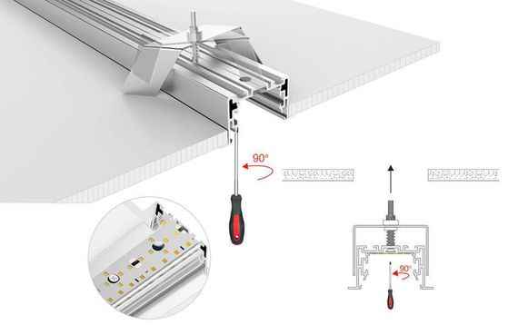 Профиль с рассеивателем Arlight S2-LINIA55-F-2500 ANOD+OPAL 021176