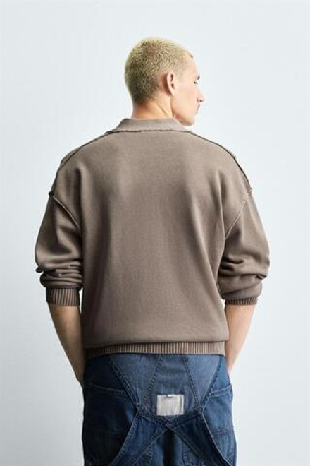 ZARA КАРДИГАН СВОБОДНОГО КРОЯ, ПЕСОЧНЫЙ