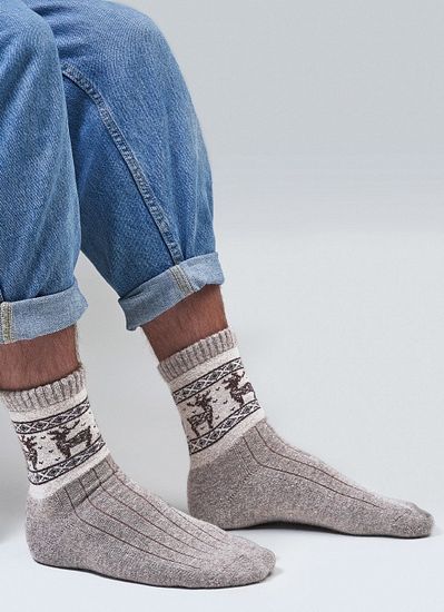 Носки из 100% монгольской шерсти Серые