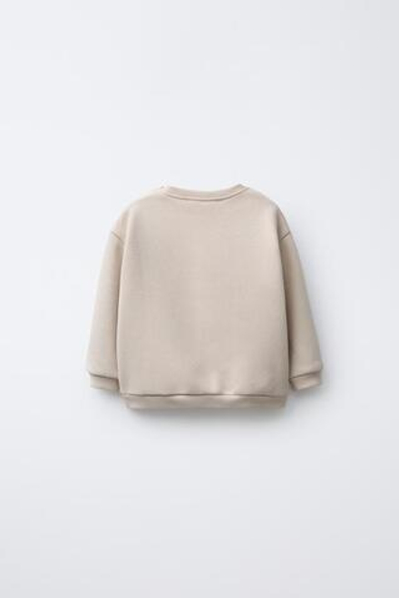 ZARA ТОЛСТОВКА С МИШКОЙ, БЕЖЕВЫЙ