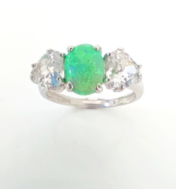 Кольцо Эстерелла, серебро 925 проба, опал синтетический, фианит/Ф