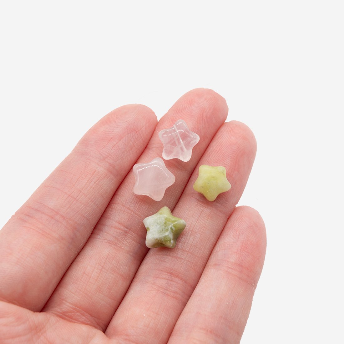 Звездочки из жадеита, 8-10мм