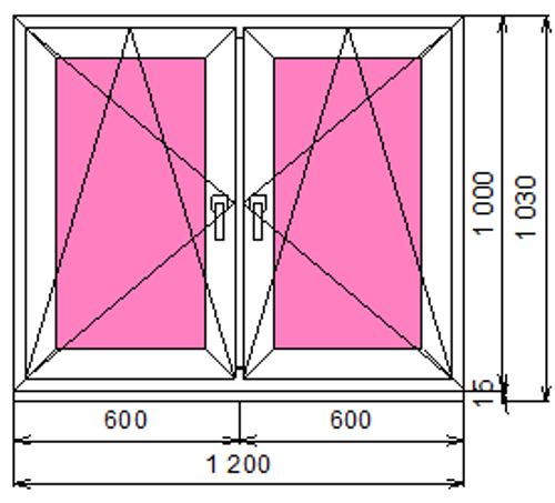 Пластиковое окно 1000 х 1200 ТермА Эко