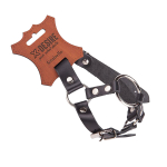 Кляп-кольцо с подбородком на чёрных кожаных ремешках Sitabella BDSM Accessories 3008-1