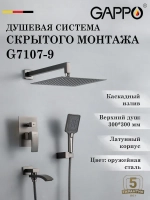 Душевая система скрытого монтажа встраиваемая Gappo G7107-9