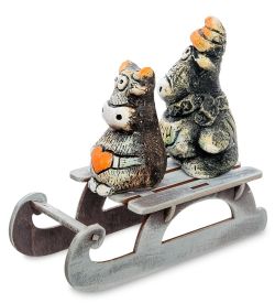 КоКо Шамель KK-645 Фигурка «Влюбленные на санках» шамот