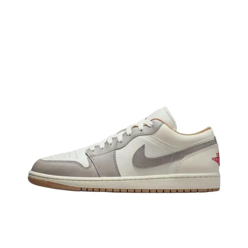 Мужские кроссовки Air Jordan 1 Low 'Sail Fire Red College Grey' 553558-169