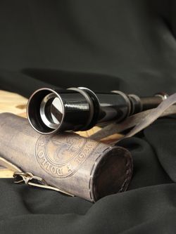 Nautical Подзорная труба в кожаном футляре