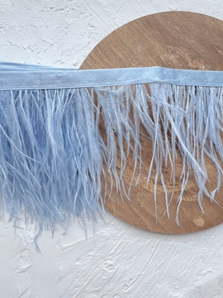 Перо страуса на ленте, Пыльно-голубой (№2)