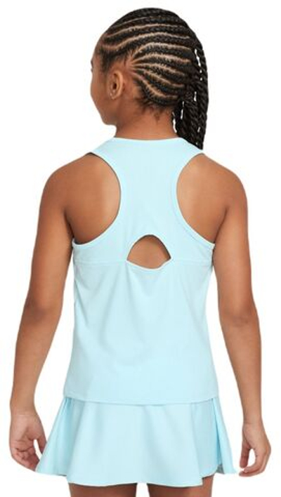 Футболка для девочки теннисная Nike Girls Court Dri-Fit Victory Tank - glacier blue/glacier blue/black