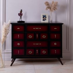 Комод Пандора - 2 с 4 ящиками и 2 полками Каштан Кардован