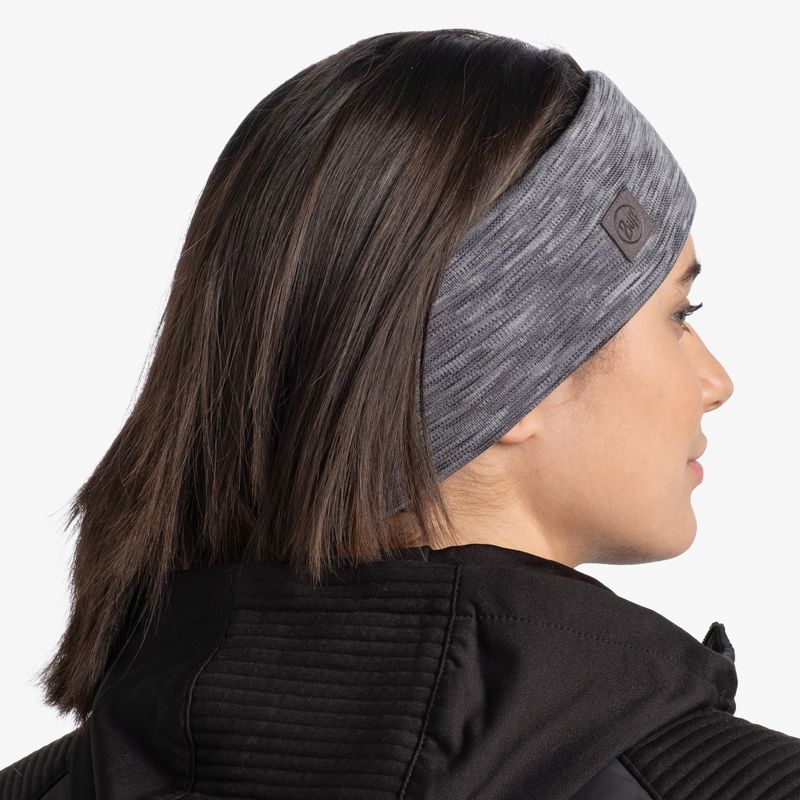 Шерстяная повязка на голову Buff Headband Midweight Wool Multistripes Fog Grey Фото 4