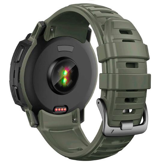 Ремешок 26 мм силиконовый для Garmin Instinct 2X Solar / Instinct 2X Solar Tactical оригинальное быстросъемное крепление Torch (Армейский зеленый)