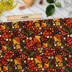 Ткань оксфорд 600 хохломская расцветка