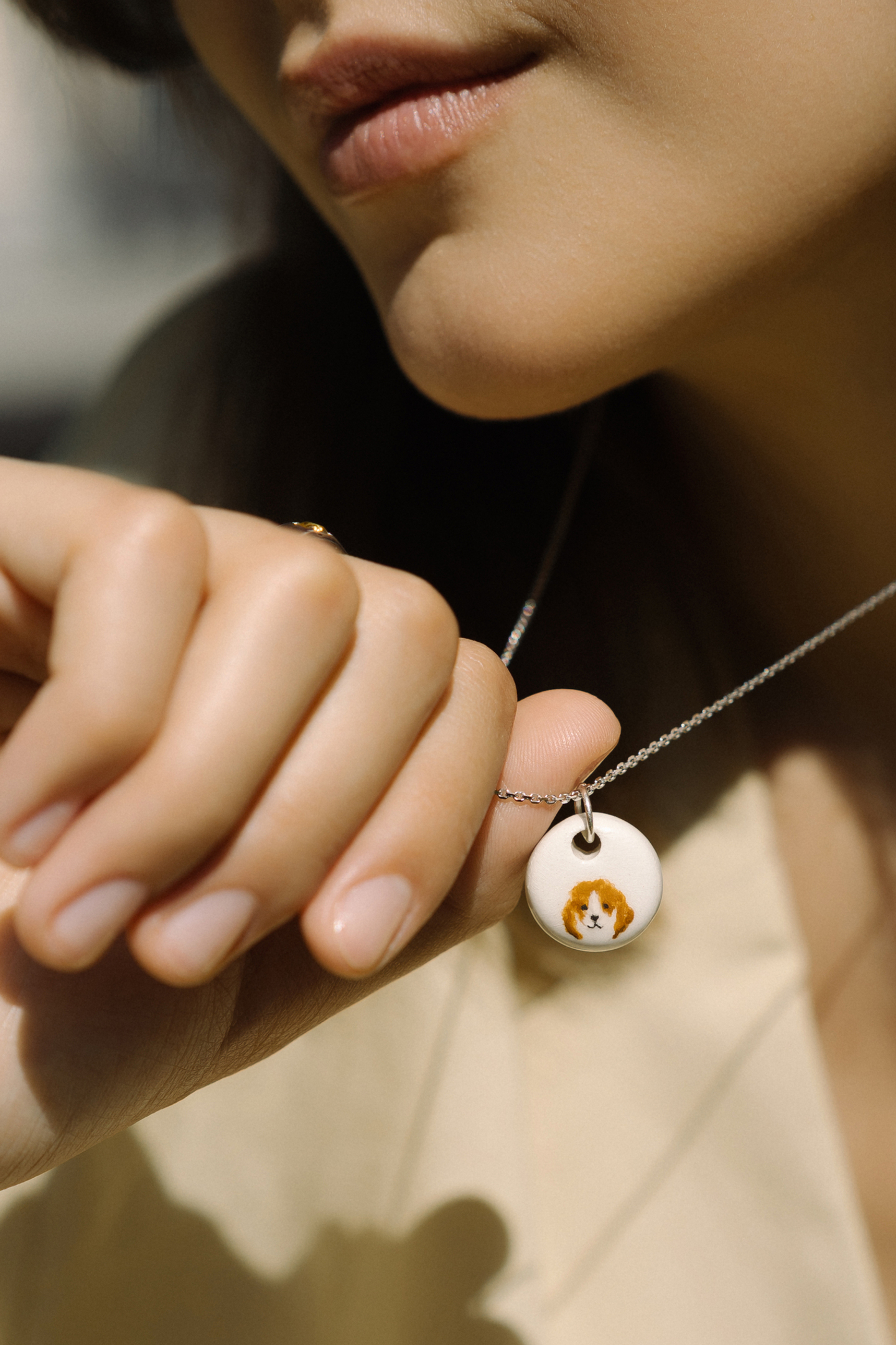 Кулон Собака, керамика