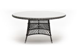 "Эспрессо" плетеный круглый стол, диаметр 150 см, цвет графит