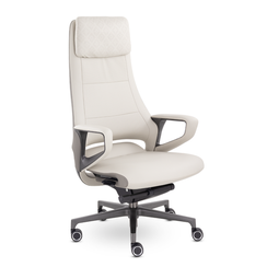 Кресло EPIK A-001-MB L235-187 кожа (кремовый/ светло-серый)