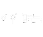 Смеситель для раковины встраиваемый WONZON & WOGHAND TOR, Черный матовый (WW-88869073-MB)