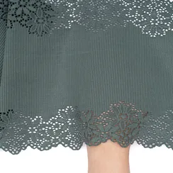 Кружево эластичное изумруд бледный 22 см, Китай
