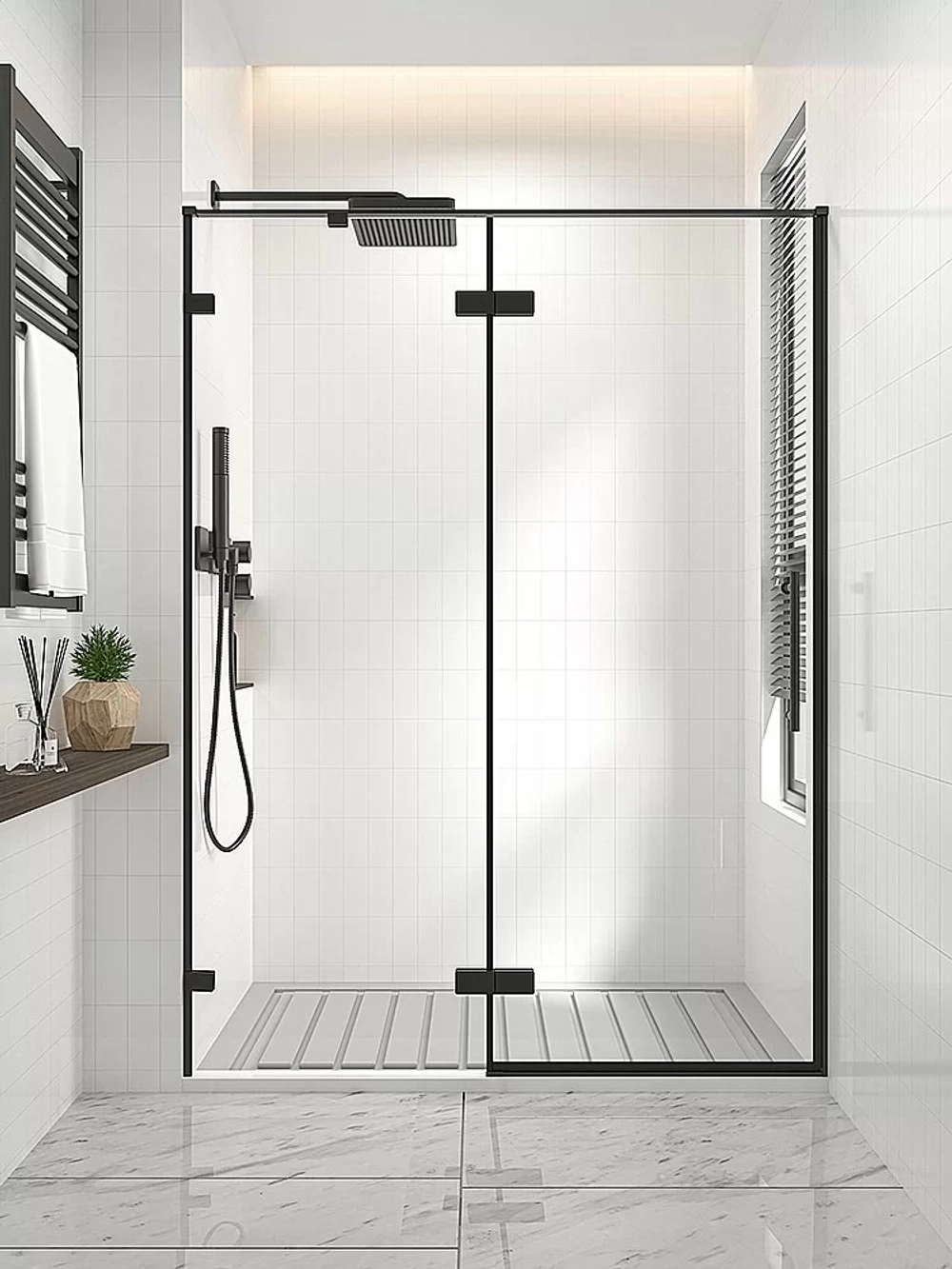 Душевая дверь Veconi Premium Alassio B AL-130-00-B-C4 130 стекло прозрачное осветленное/профиль черный матовый