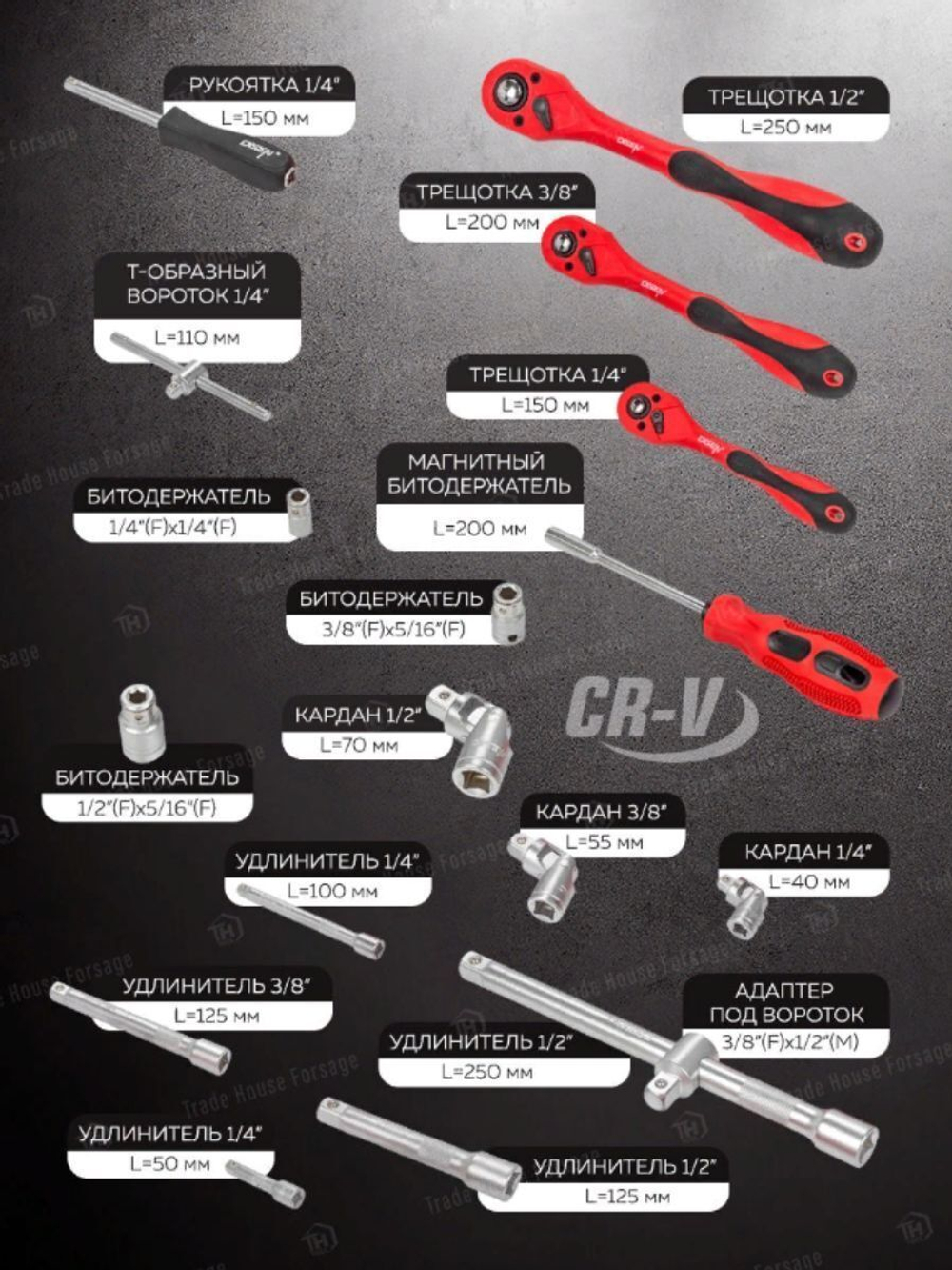Набор инструментов 216 пр.1/4'',3/8'',1/2''(6гр.)(4-32мм) DISEN DS38841