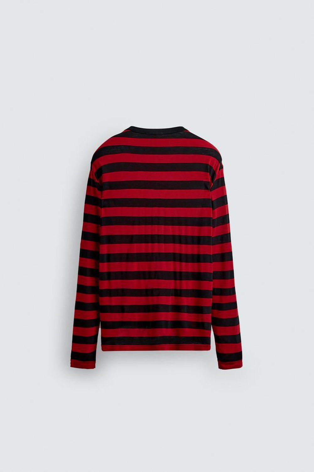 ZARA ФУТБОЛКА В ПОЛОСКУ С КОНТРАСТОМ, КРАСНЫЙ