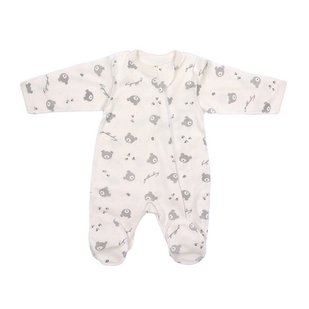 Комбинезон с мишками молочный на молнии