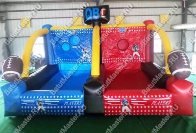 Детский надувной батут "Футбол Регби" с крышей 5*3*3.5 м