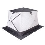 Палатка зимняя куб СЛЕДОПЫТ Thermo Premium Long 2,3х2,9м, S-6,7кв.м,3сл,утеп100гр,цв.Arctic Camo/сер