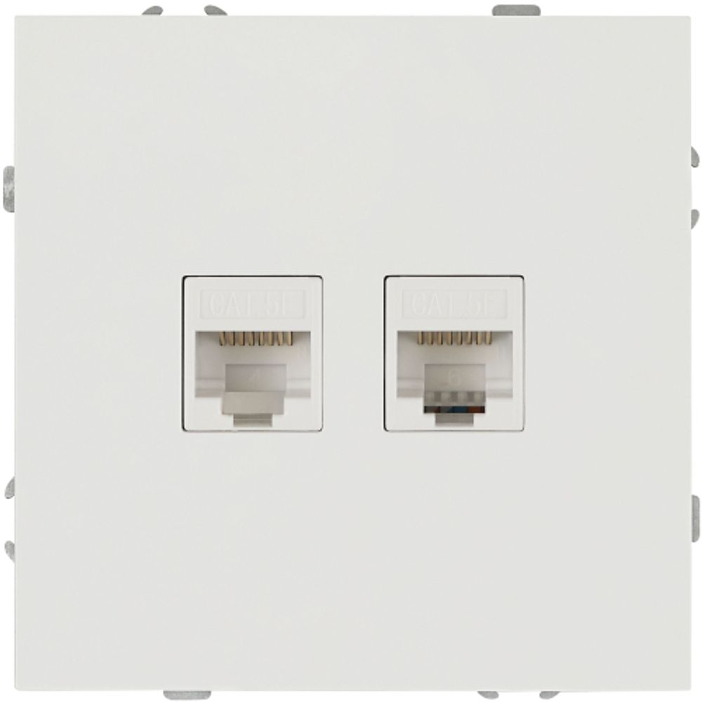 Розетка ЭРА Galaxy 15-3108-01 информационная двойная 2XRJ45 IP20 белый | Эра Galaxy