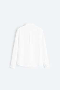 ZARA РУБАШКА ИЗ 100% ЛЬНА, БЕЛЫЙ