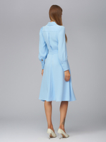 Платье-миди с карманами голубое