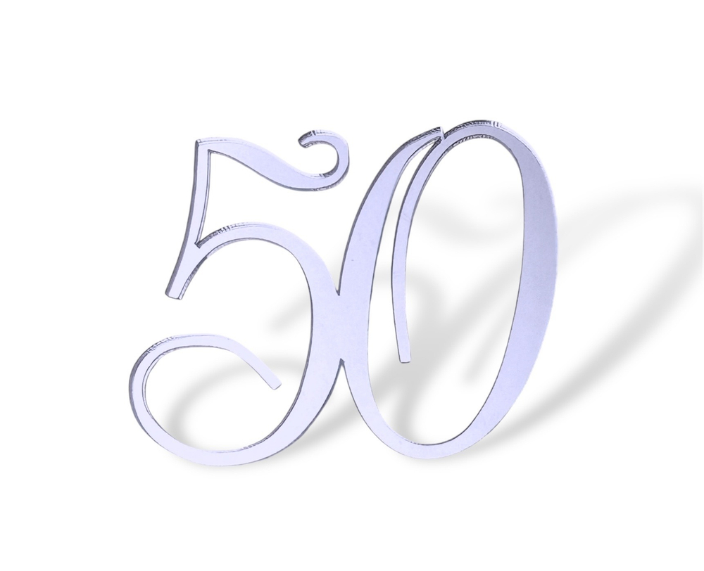 Топпер На Торец цифра "50" 5,5см ТН6211 акрил