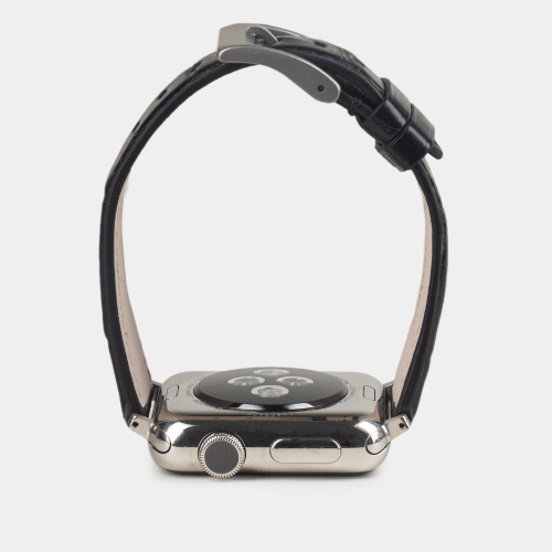 Ремешок для Apple Watch 40/41/42 mm из кожи аллигатора, черного цвета