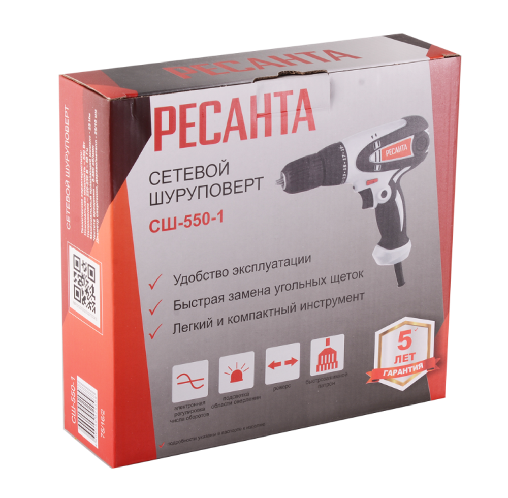 Сетевой шуруповерт Ресанта СШ-550-1