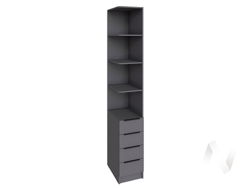 Угловое завершение Мадрид 0;35 с 4 ящ. левое (графит серый)