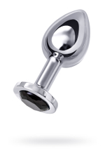 Анальная втулка с кристаллом Large черный 9 см