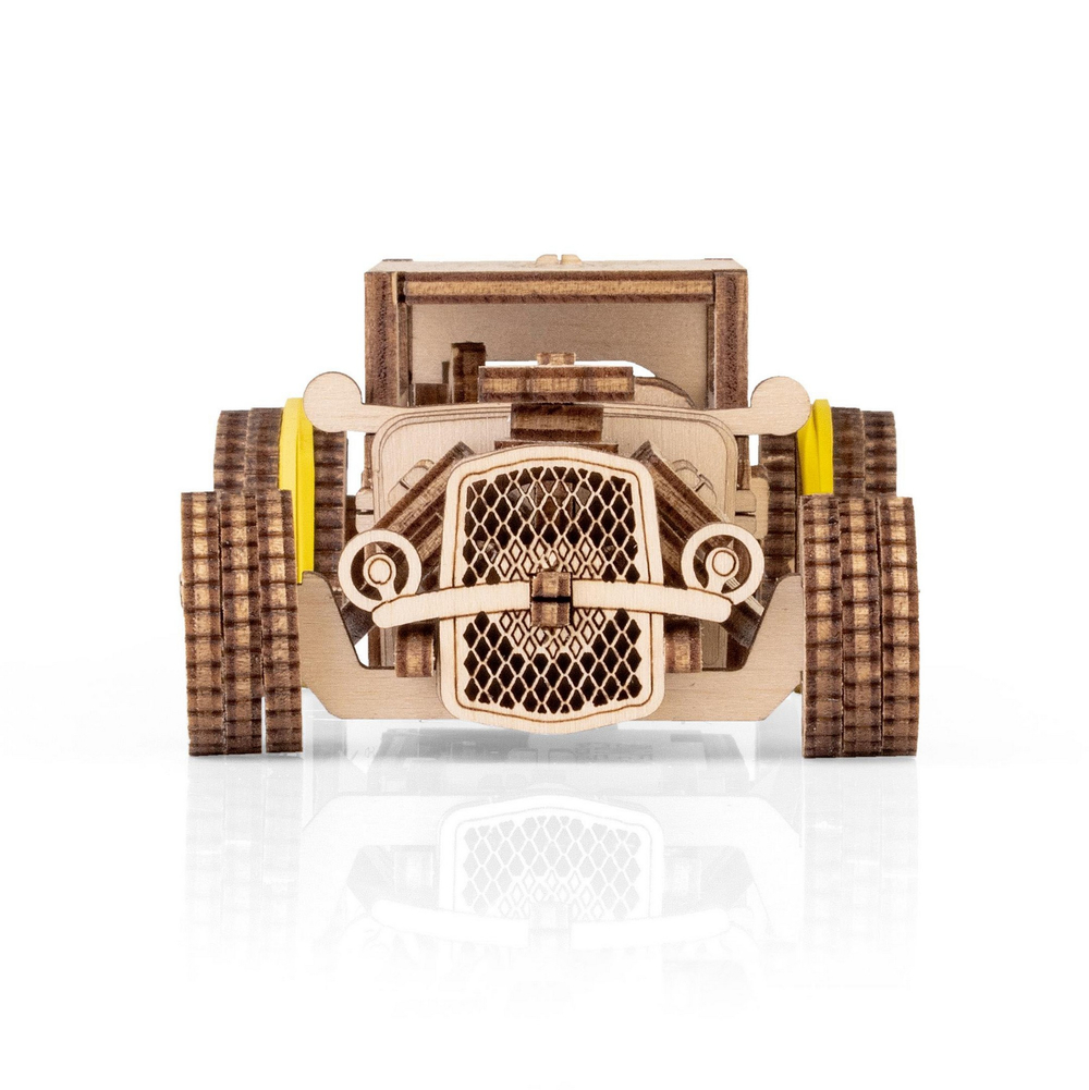 Деревянный конструктор Автомобиль ХОТ-РОД с заводным механизмом (EWA)