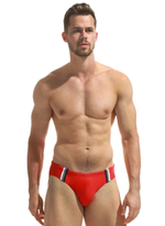 Мужские пляжные плавки с декором по бокам (Размер: L) (Цвет: черный)